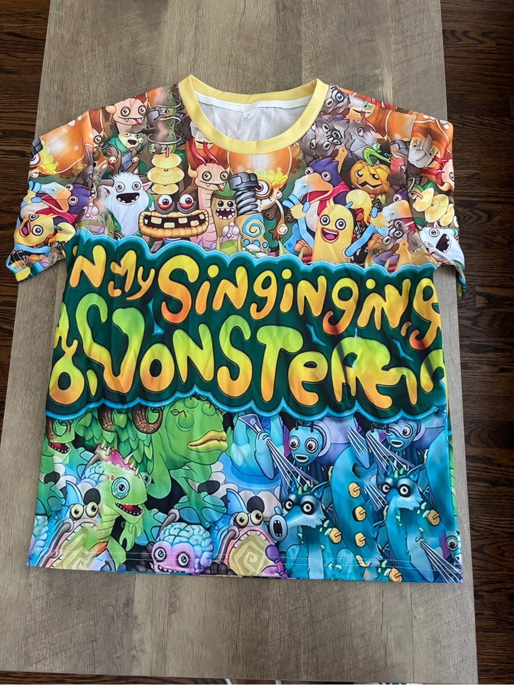 Colorful Kids' Singing Monsters Graphic Tee - Yellow Accent